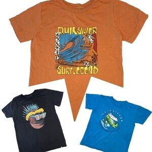 3 Quicksilver Short Sleeve Tee Boys Shirt L